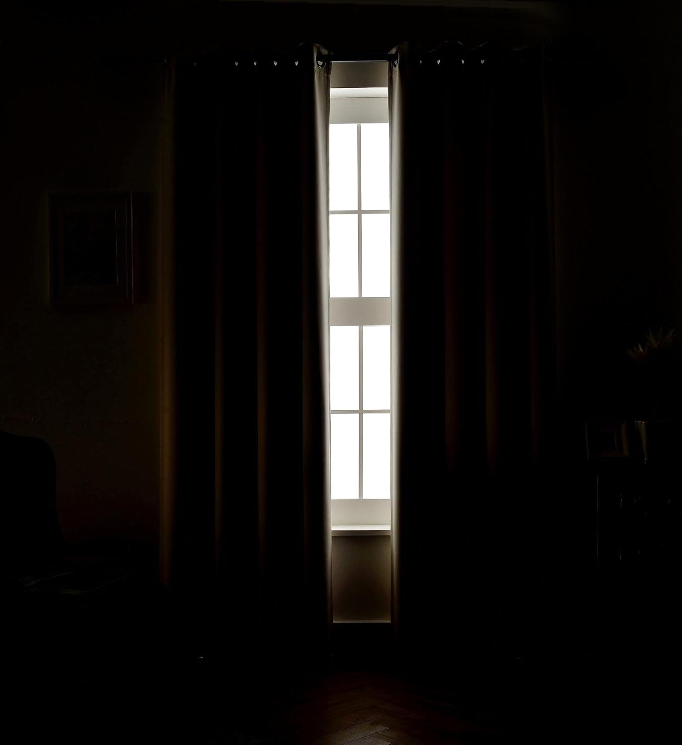 MIUCO Blackout Curtains Room Darkening Curtains Textured Grommet Panels for Living Room 2 Panels 52x84 Inch Long Beige