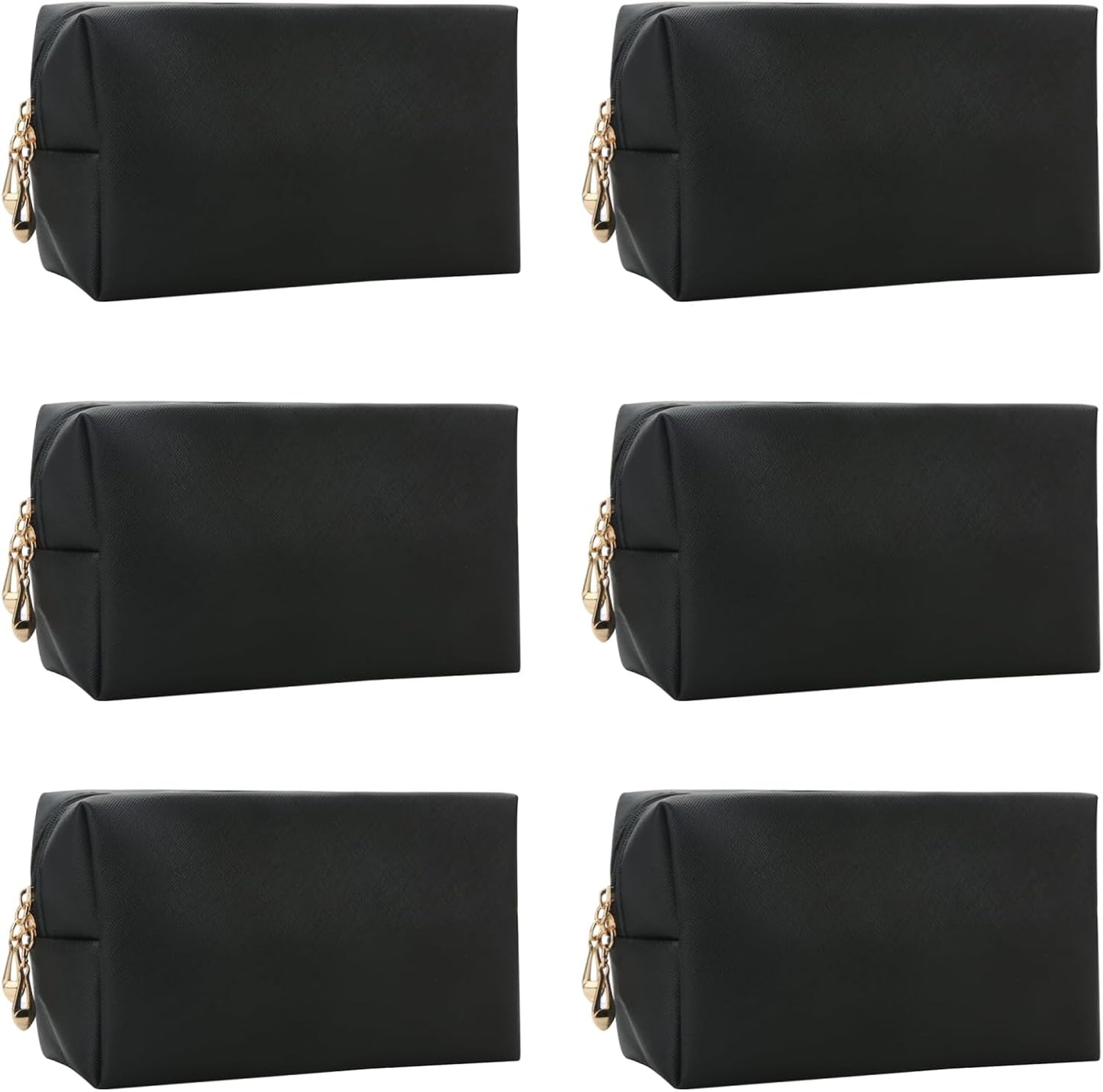 Bridesmaid Proposal Gifts Letter Cosmetic makeup bag bulk for Wedding Party Favors Bachelorette party decorations Toiletry Organizer Bag Makeup Case Gift (6, Black)