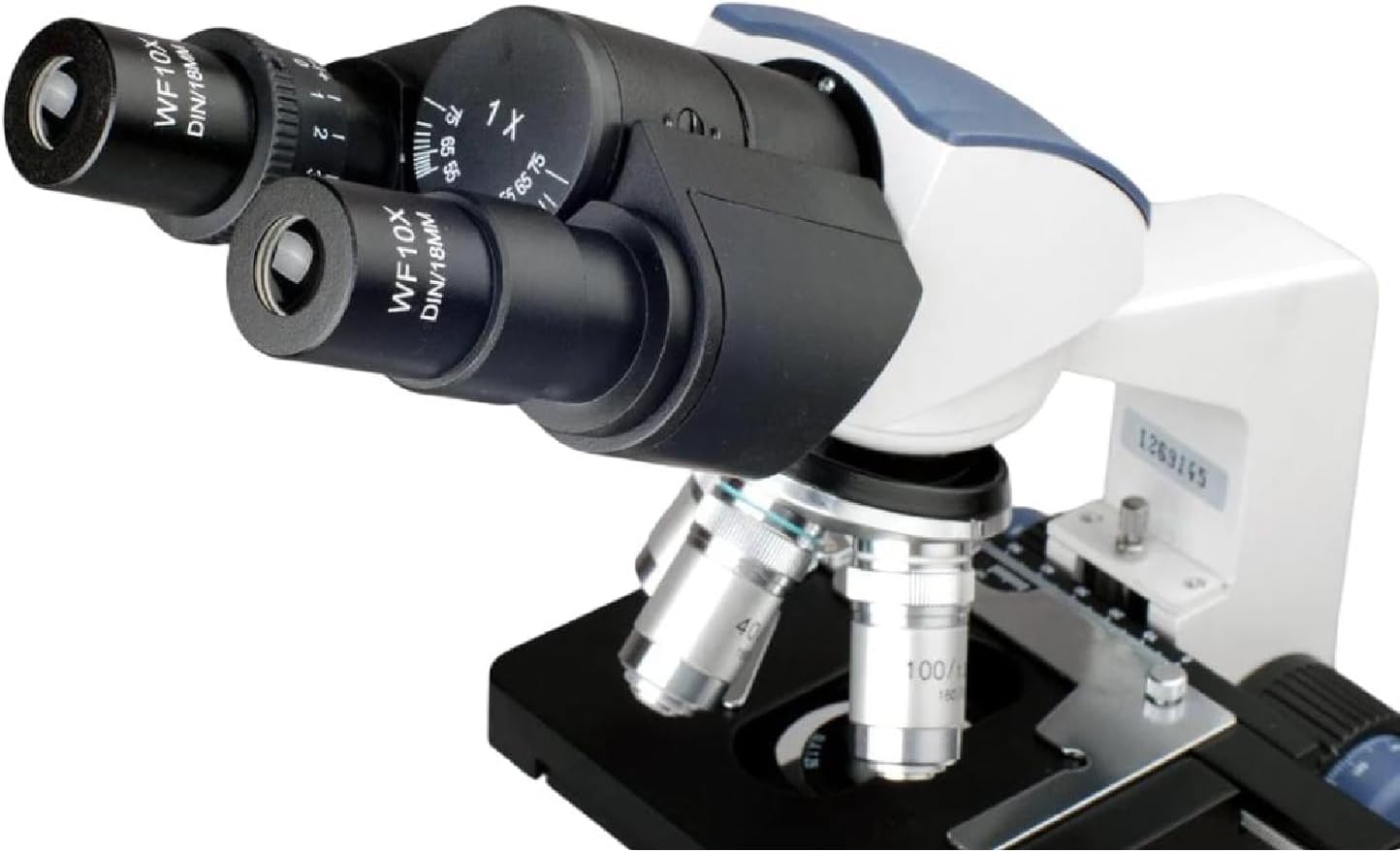 AmScope B120 Series Student & Professional LED Binocular Compound Microscope - 40X-2500X Magnification - Includes 0.3MP USB 2.0 Camera & Siedentopf Head
