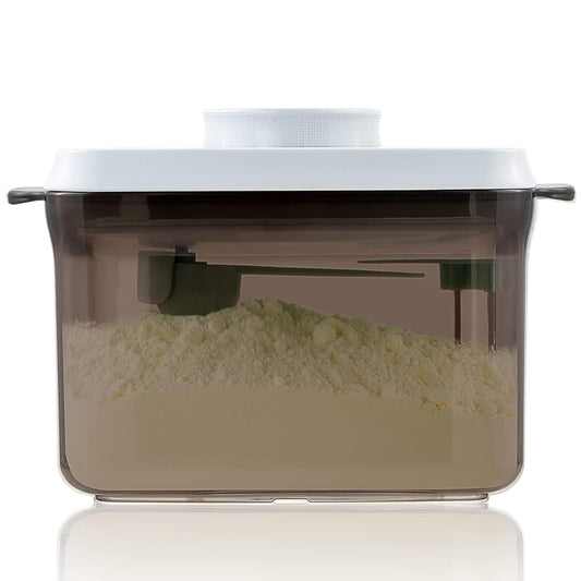 To Go Formula Container - 1000ml Airtight Milk Powder Container for Travel, Formula Dispenser with Scraper, 11OZ, 0.66LB, 300g, Brown