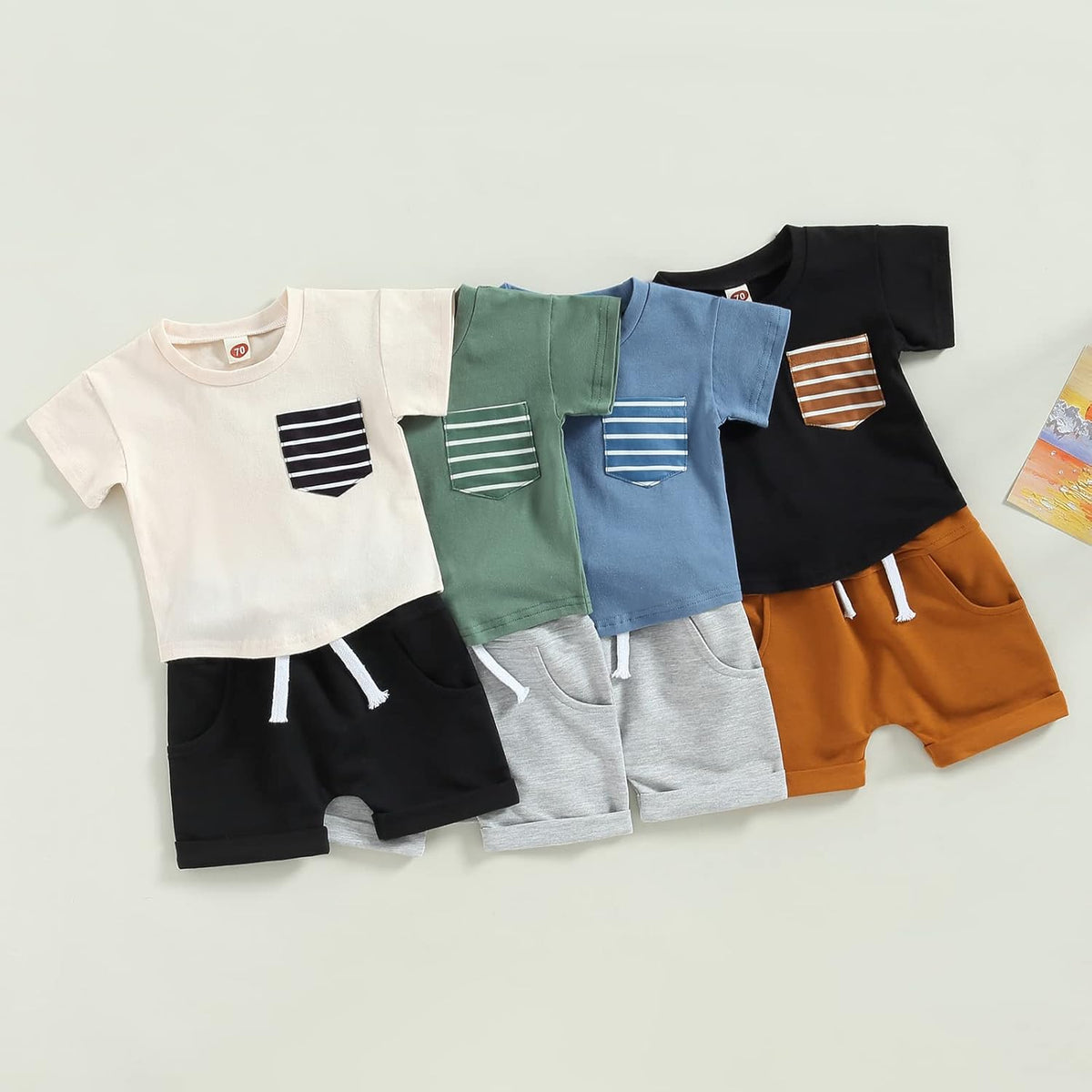 Mubineo Infant Toddler Baby Boy Summer T Shirt Shorts Outfits Short Sleeve Tee Tops Clothes Set
