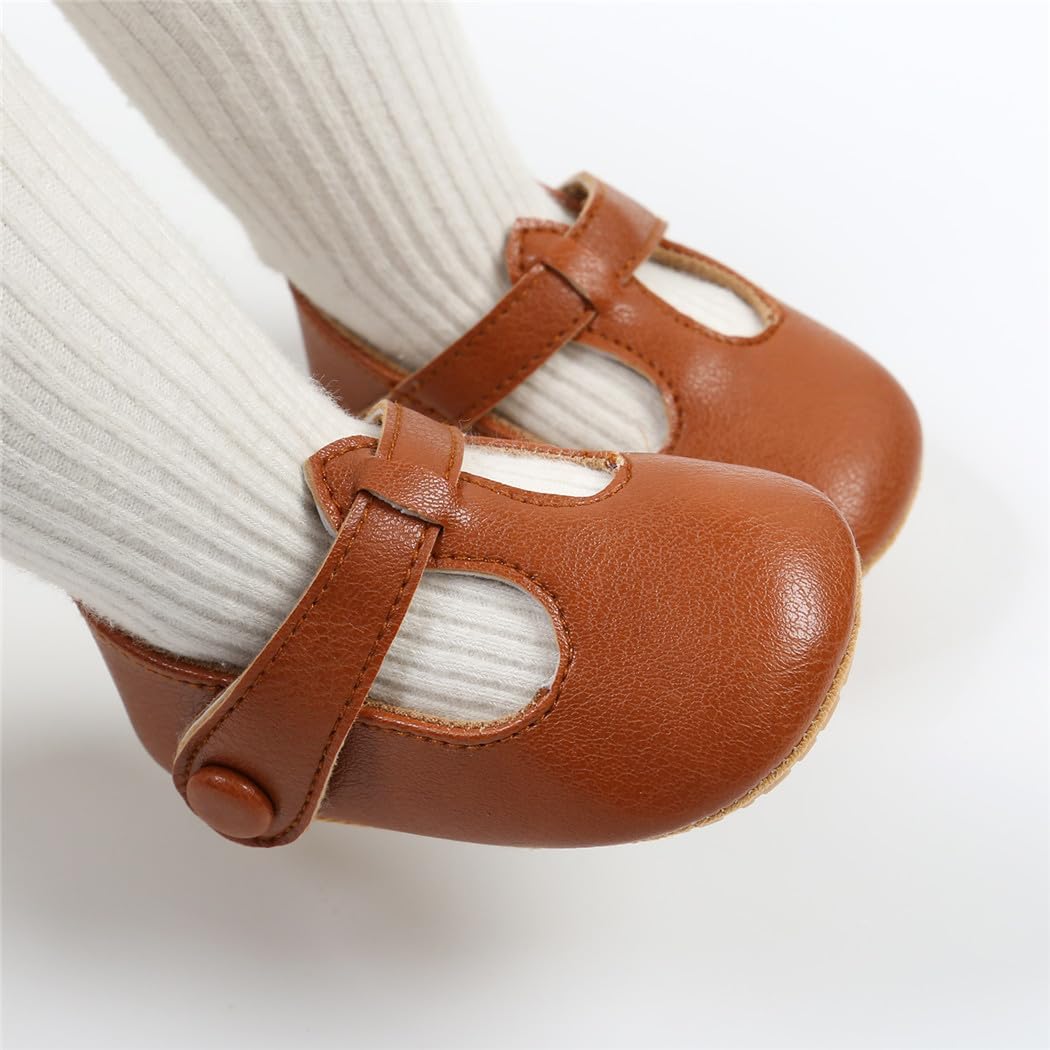 Baby Shoes Mary Jane Flats Non Slip Soft Sole Infant Toddler Sneakers First Walkers Party Christmas Dress Shoes