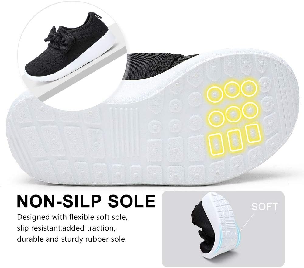 nerteo Toddler Girl Shoes Lightweight Slip On Sneakers for Kids
