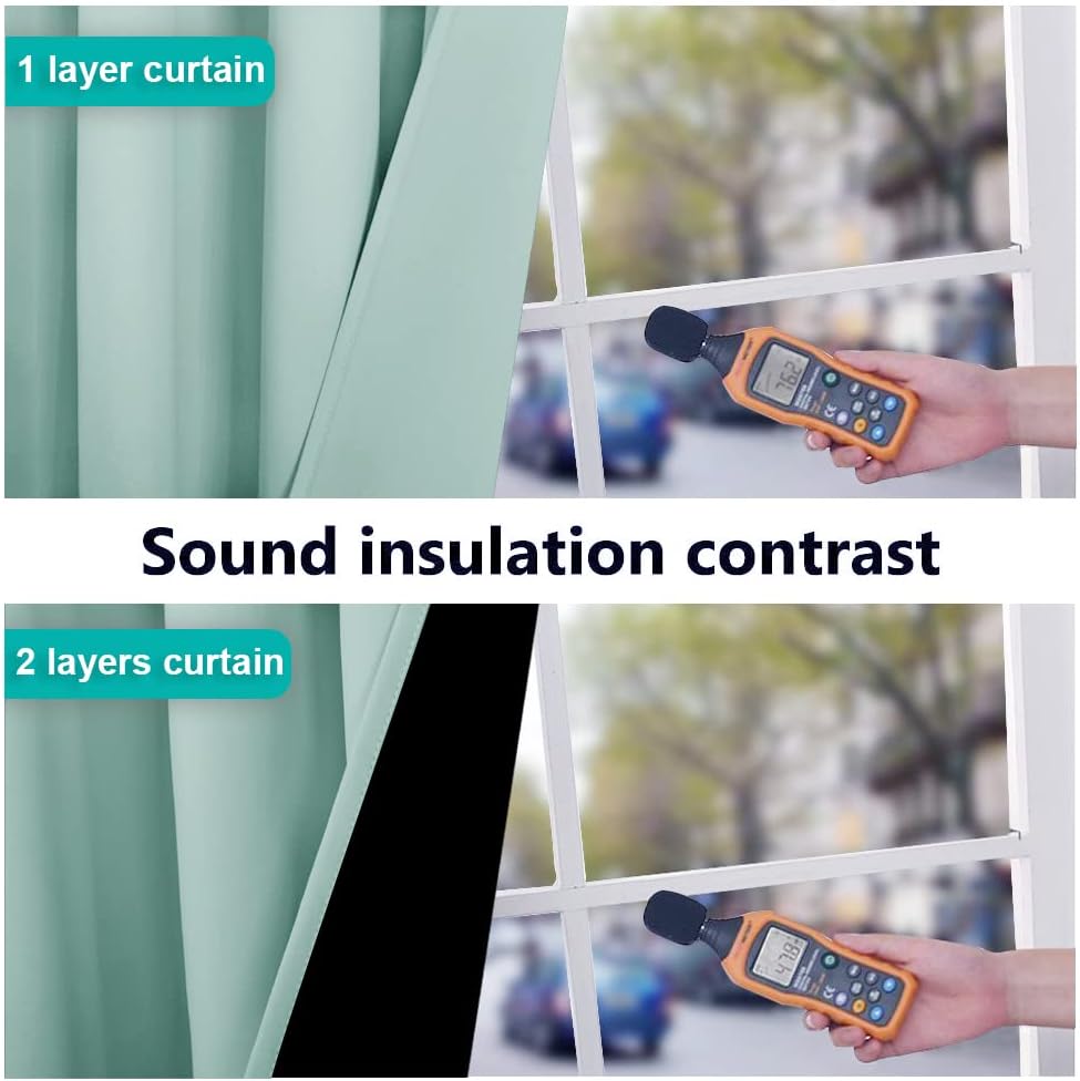 NICETOWN Aqua Blue 100% Blackout Curtain Set, Thermal Insulated & Energy Efficiency Window Draperies for Guest Room, Full Shading Panels for Shift Worker and Light Sleepers, 52W x 84L, 2 PCs