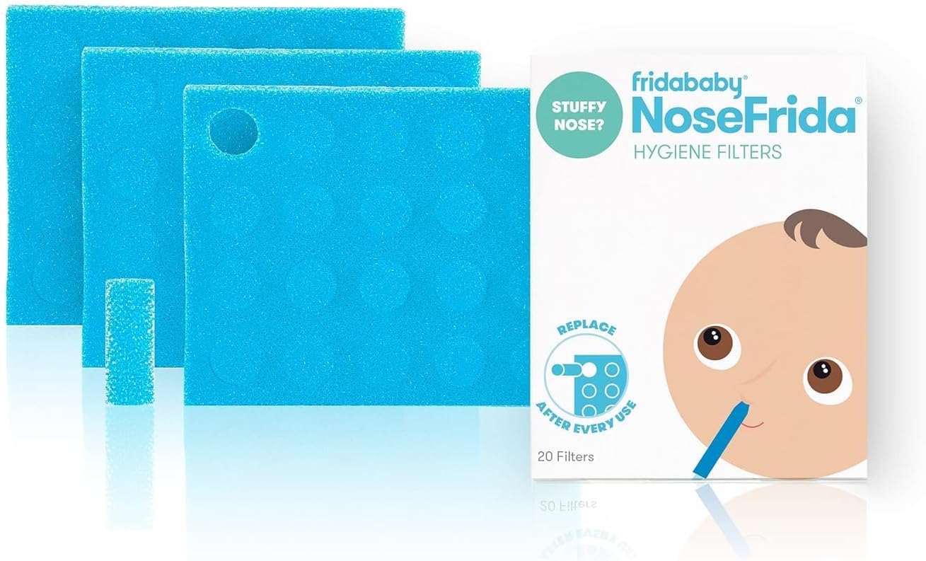 Frida Baby Nasal Aspirator Original 60 NoseFrida Filter Refills, Replacement Filters, Hygiene Filters for NoseFrida The Snotsucker, BPA Free, Latex Free