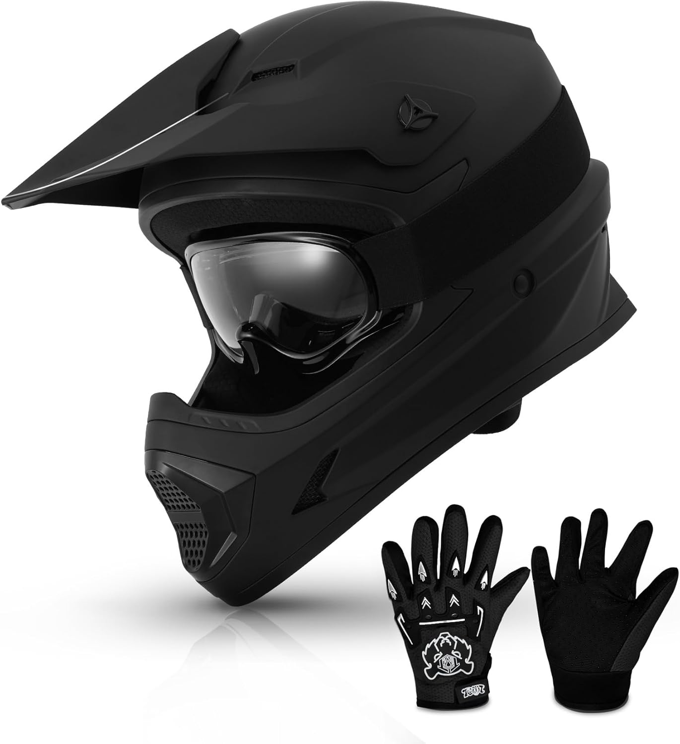 TCMT Dot Youth & Kids Motorcycle Off-Road Helmet Full Face Motocross Street Dirt Bike Mountain Bike BMX MX ATV Helmet+Goggles+Gloves New