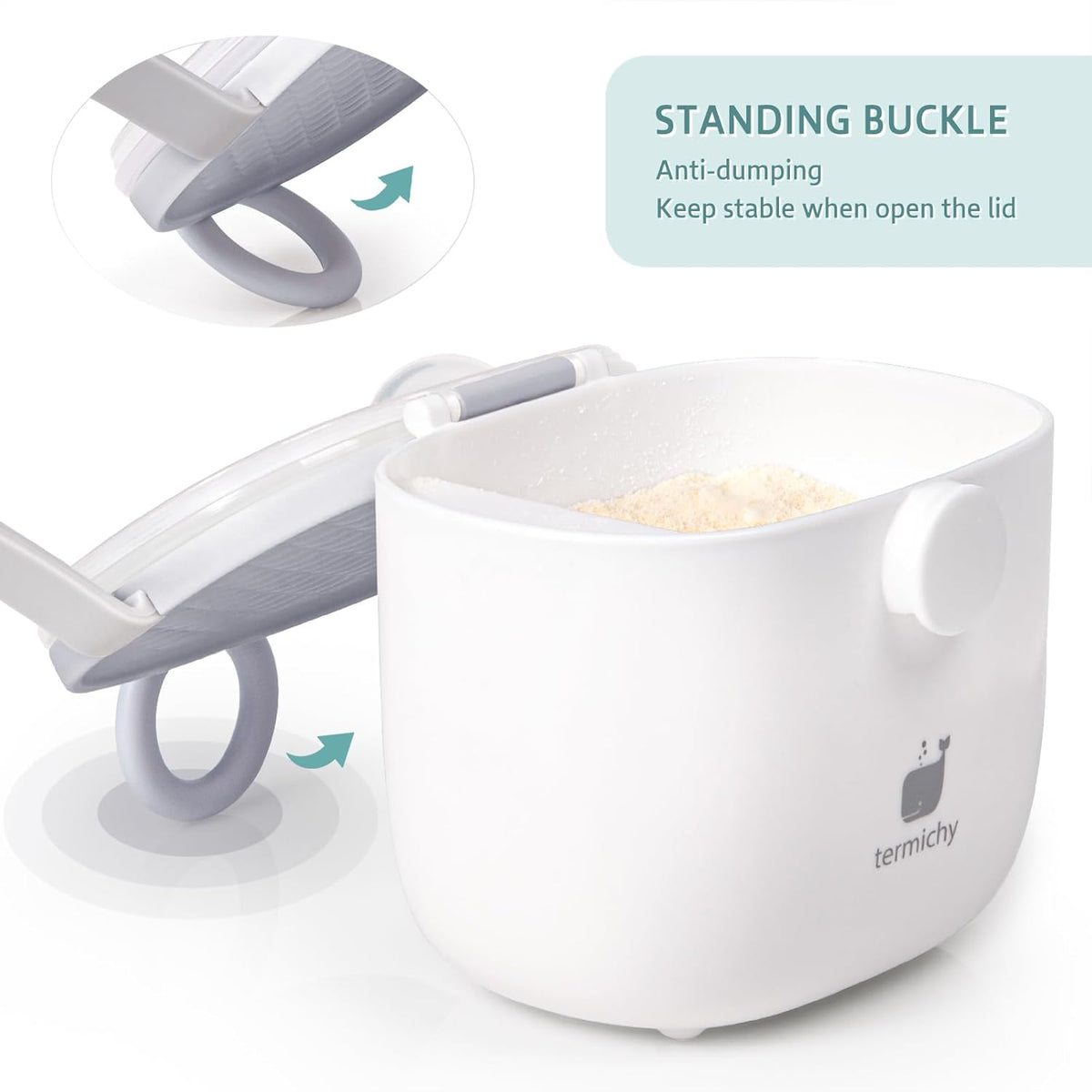 Termichy Baby Formula Dispenser, Portable Formula Dispenser Container with Scoop and Carry Handle for Travel Outdoor Activities for Baby Infant, 500ml