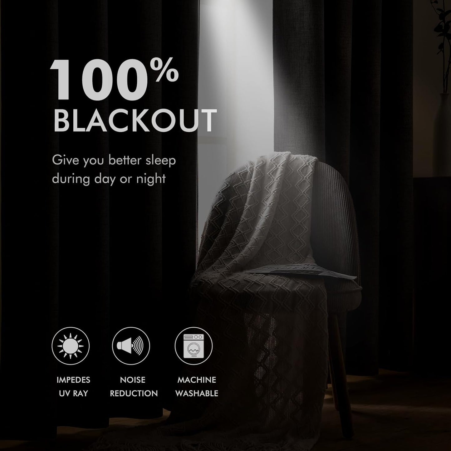 MIULEE Linen Texture Curtains for Bedroom Solid 100% Blackout Thermal Insulated Seafoam Green Curtains Grommet Room Darkening Curtains/Draperies for Living Room Nursery 52x108 Inch (2 Panels)