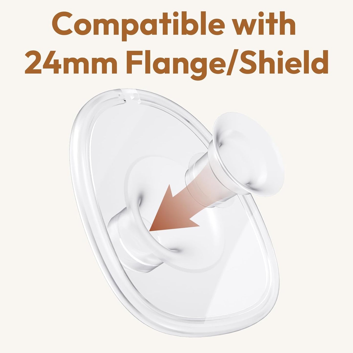 NCVI Silicone Flange Insert for 24mm Flange/Shield, Compatible with NCVI Wearable Breast Pump 8111/8131, Breastfeeding Essential for Moms, 4PCS (19mm)