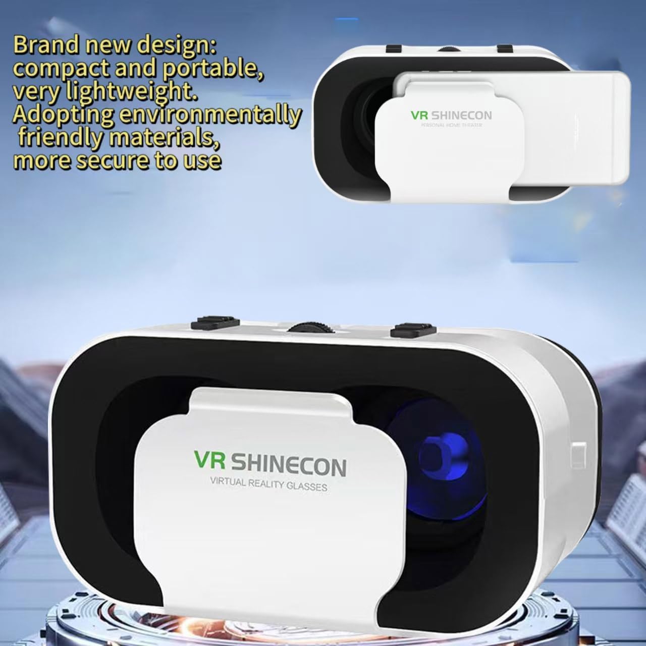 Virtual Reality Headset VR Glasses Compatible with iPhone and Android Adjustable 3D VR Phone Headset for 4.7 to 6.5 Inch, with Controller for Movies and Mobile Games