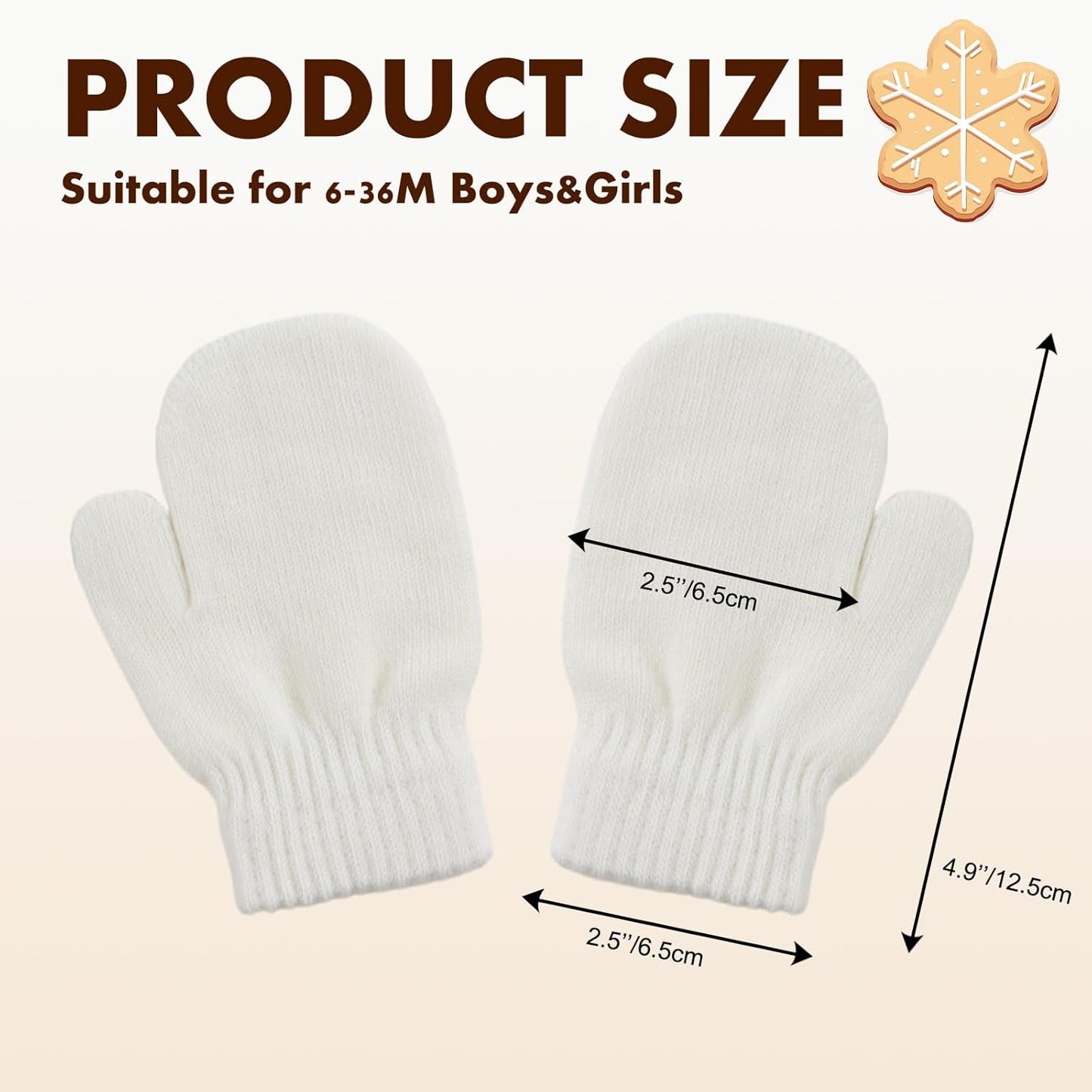 Baby Winter Mittens Toddler Stretch Knit Gloves Magic Warm Glove for Baby Boys Girls