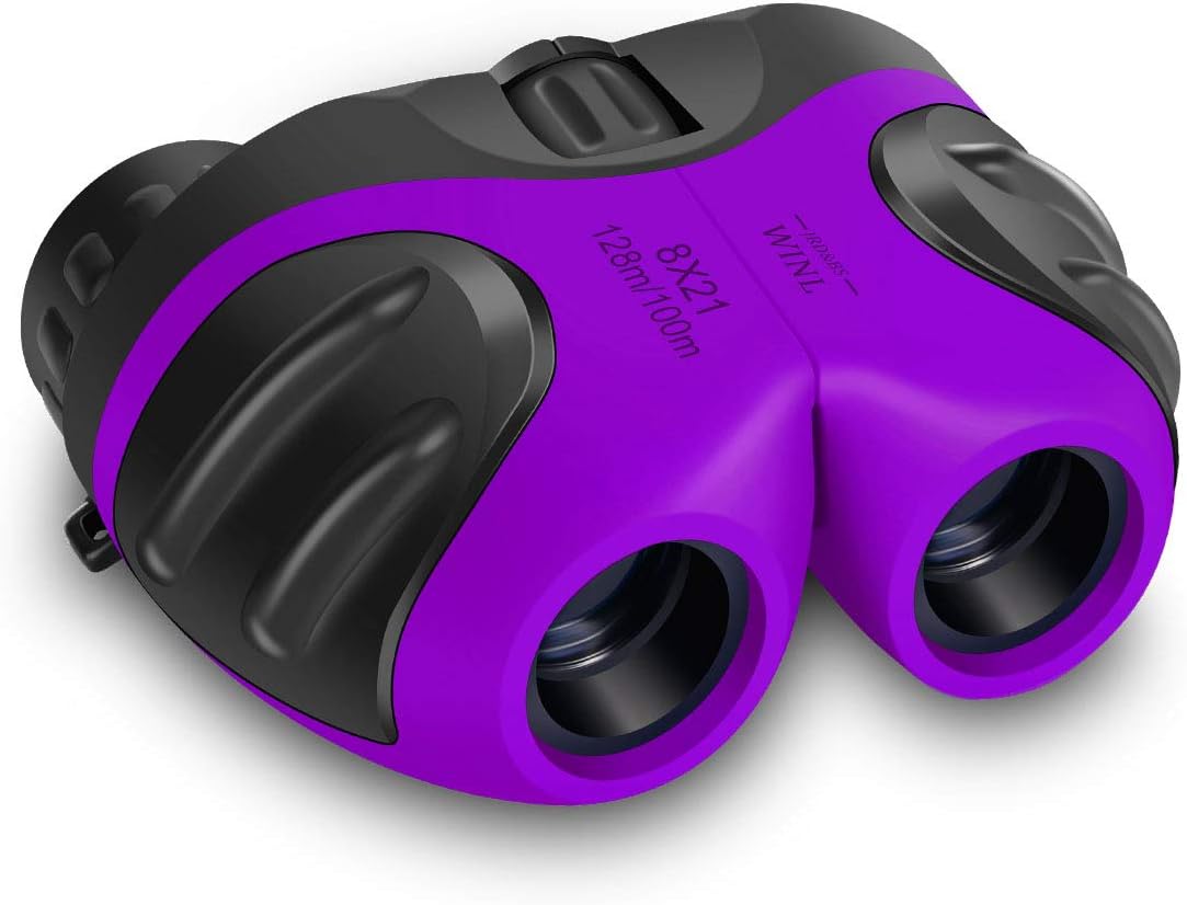 3-8 Years Old Girl Easter Gifts, VNVDFLM Compact Binoculars for Kids Yard Toys, for Girls Age 4-10 to Watching Birds, Telescope Gifts for 10 Years Old Boys to Wildlife (Purple)