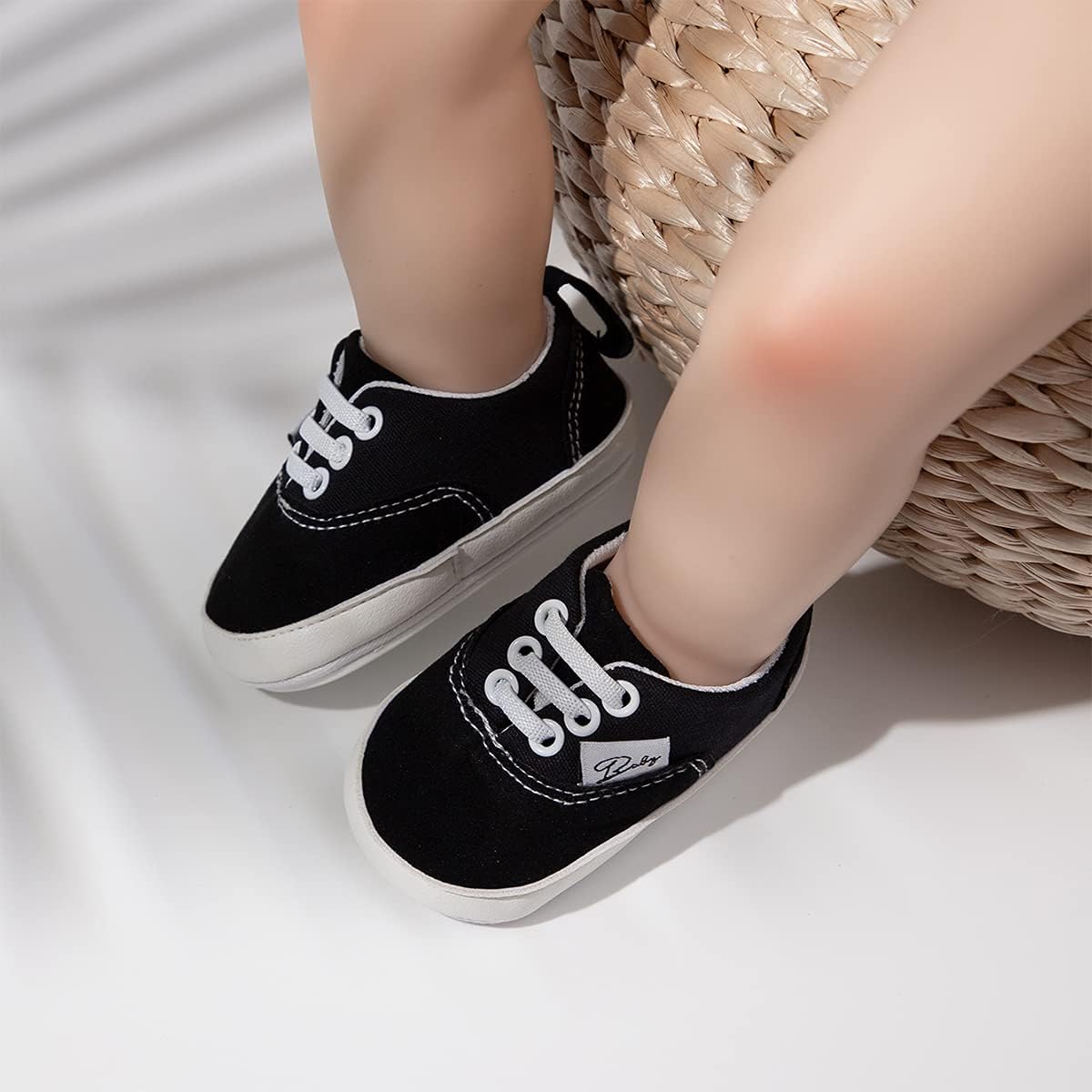 Morbido Infant Baby Boys Girls Canvas Sneaker Toddler Slip On Anti Skid Newborn First Walkers Candy Shoes for 0-18 Months