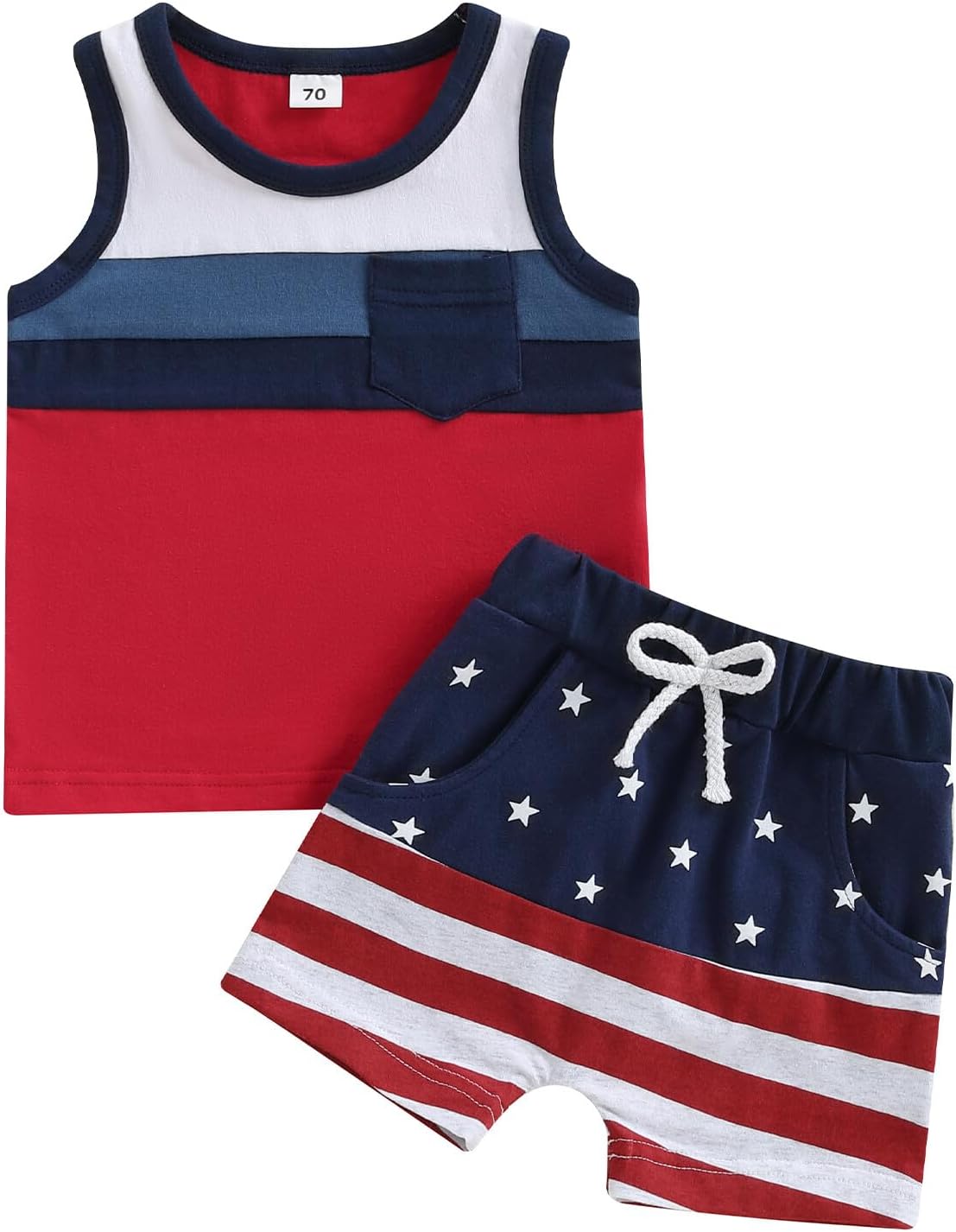 Kupretty Baby Boy Summer Clothes Sleeveless Tank Tops Vest T-Shirt + Casual Shorts Toddler Outfits Set