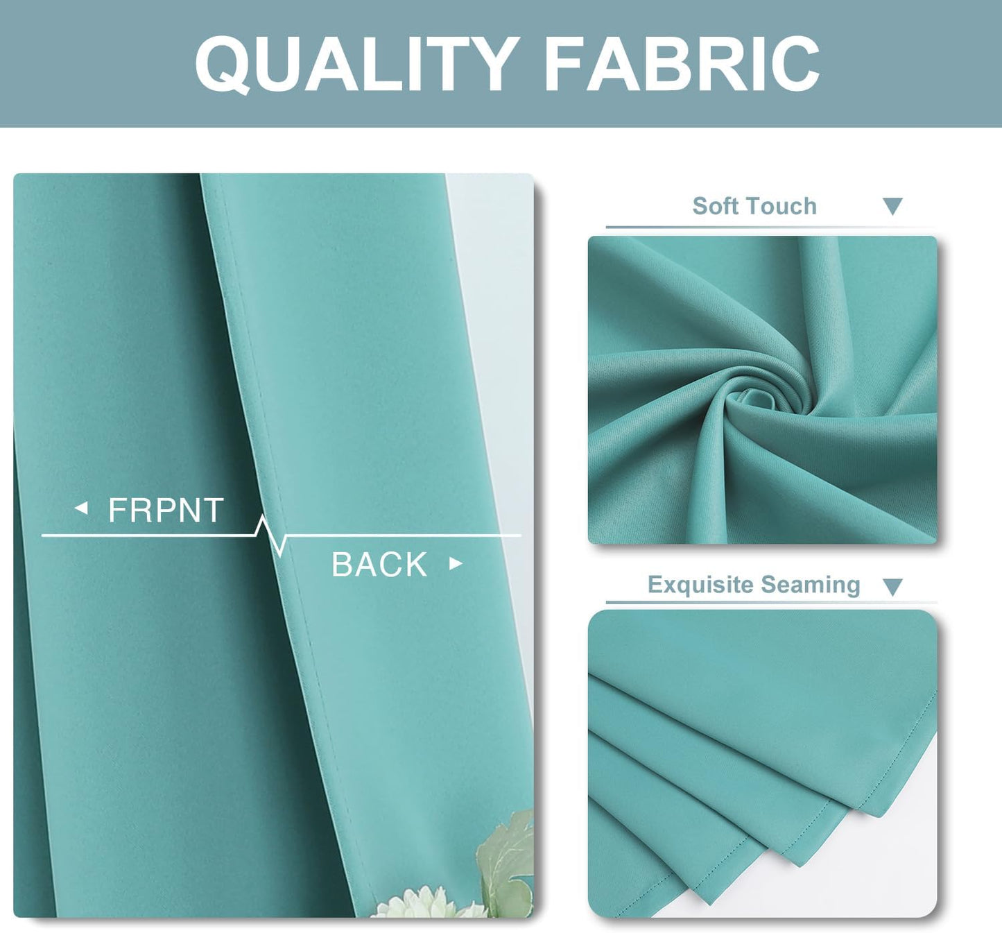 ChrisDowa Blackout Curtains 78 inches Long for Bedroom - 2 Panels Set Grommet Thermal Insulated Room Darkening Curtains for Living Room (Aqua, 42 x 78 Inch)