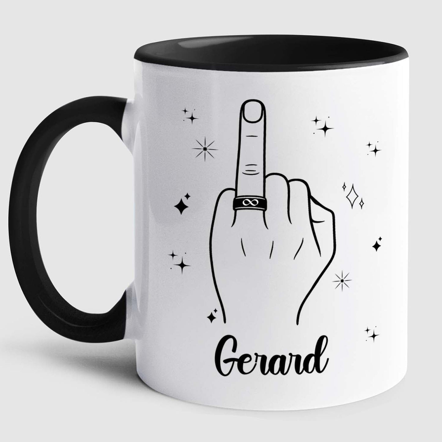 Customized Name Ring Finger Accent Coffee Mug Gift For Men Mr His Fiance Husband Groom, Ring Engaged Coffee Cup 11 Oz 15 Oz, Personalized White Mug Gift For Wedding Bridal Shower Bachelorette Party