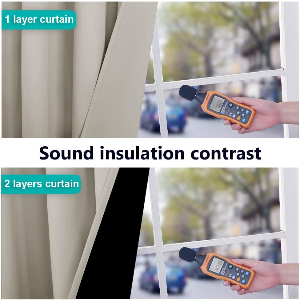 NICETOWN Full Shading Curtains for Windows, Super Heavy-Duty Black Lined Blackout Curtains for Bedroom, Privacy Assured Window Treatment (Natural, Pack of 2, 52 inches W x 95 inches L)