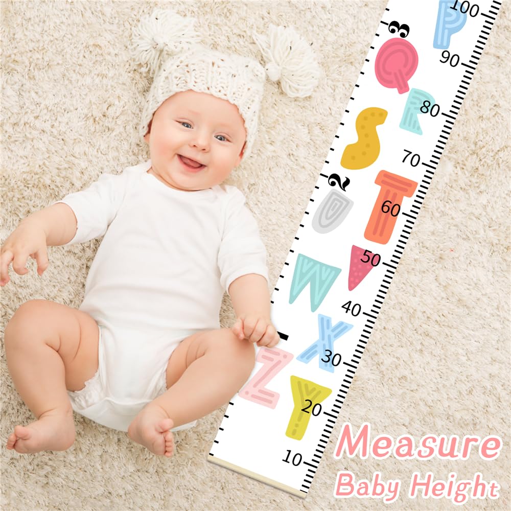 Personalized Growth Chart for Kids, Baby Height Chart with Custom Name, 77"x7.9" Canvas and Black Wood Height Measuring Rulers for Boys Girls Removable Wall Ruler Hanging for Nursery Decor - Sports
