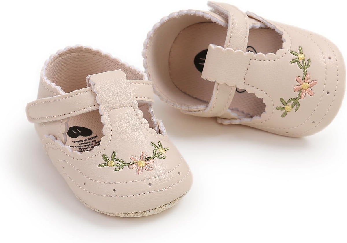 Baby Shoes Mary Jane Flats Non Slip Soft Sole Infant Toddler Sneakers First Walkers Party Christmas Dress Shoes