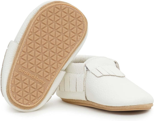 BirdRock Baby Hard Sole Moccasins - Genuine Leather Shoes for Boys and Girls