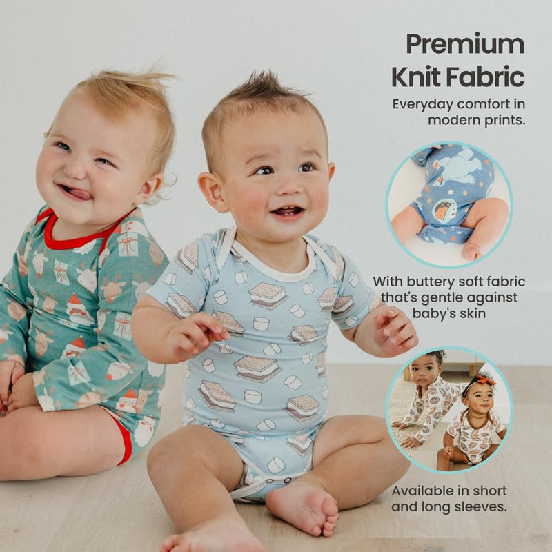 Copper Pearl Long Sleeve Bodysuit Baby: Ultra Soft Baby for Newborns, Boys, and Girls - Stylish, Comfortable, Overlap Shoulders, Premium Knit Fabric - 0-3 Months, Abby and Pals