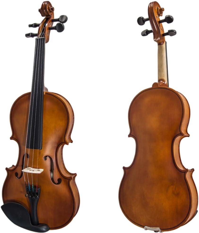 Paititi Artist-100 Student Violin Starter Kit with Brazilwood Bow Lightweight Case, Extra Strings, Rosin and Fingerchart (1/8)