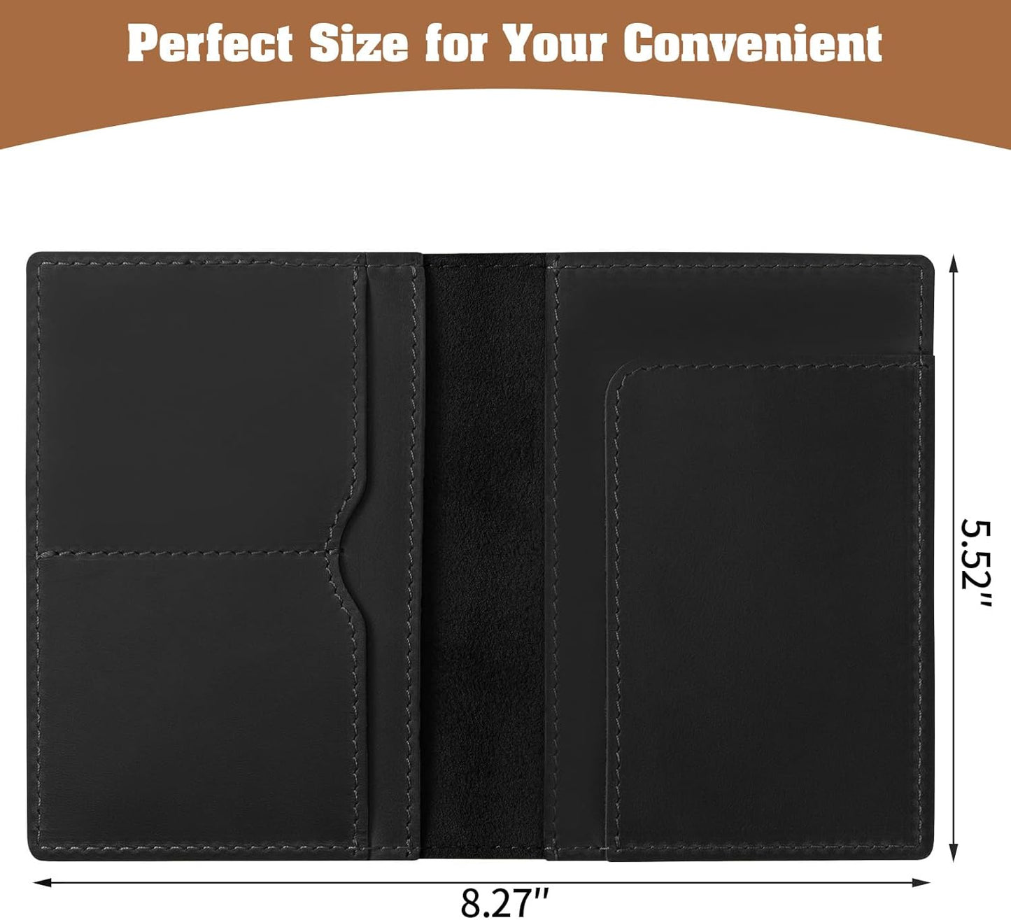 Jack&Chris Leather Passport Holder, Handmade Passport cover, Travel Wallet Cover Case for Men and Women, Leather Travel Documents Organizer Protector, JC107