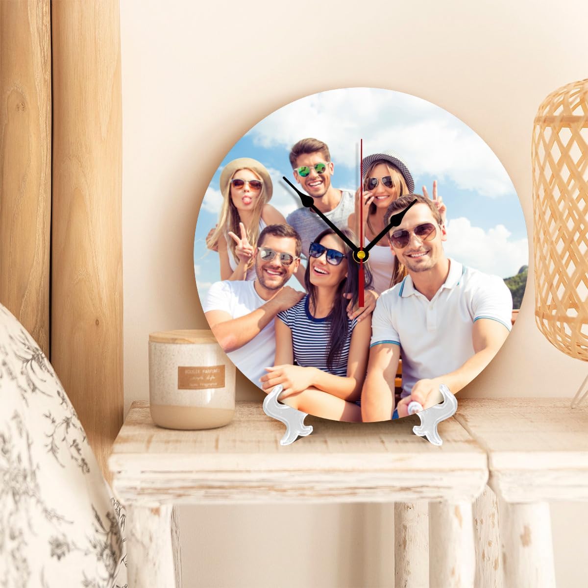 Generic Custom Clocks for Walls Personalized Clocks with Picture Customize Gifts for Kitchen Bathroom Home Wedding Friend Family Lover, 10inch-25cm
