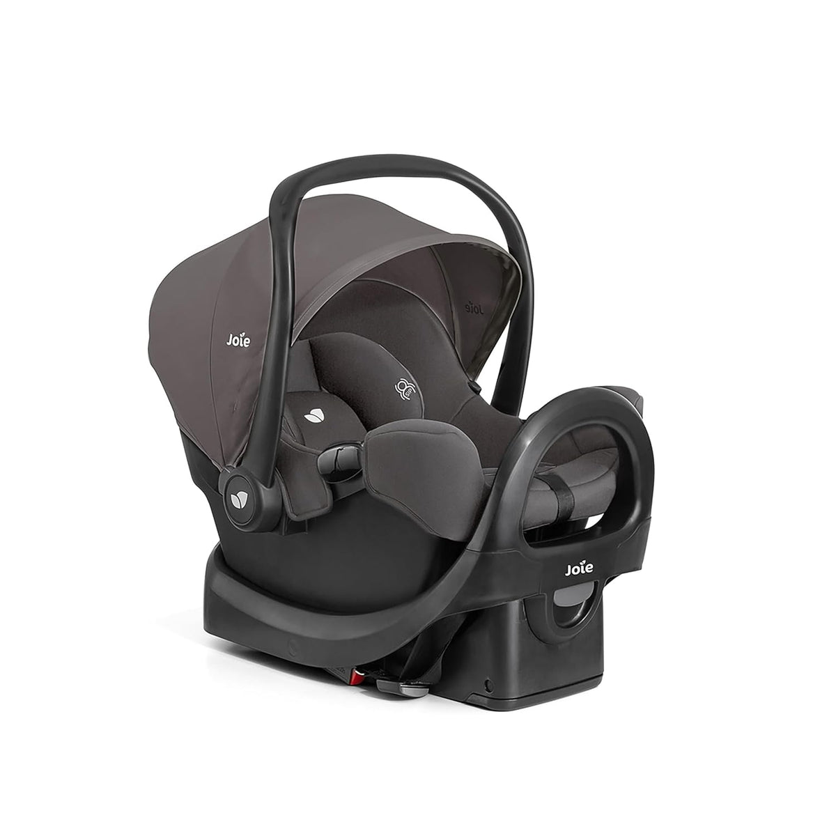 Joie Rue Lightweight Infant Car Seat & Anti-Rebound Base –Side-Impact Protection, 5-Point Harness, and UPF 50+ Canopy for Newborns and Infants (Thunder)