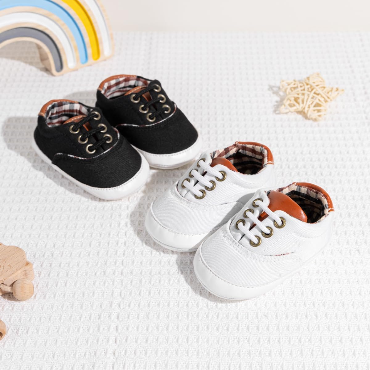 Morbido Infant Baby Boys Girls Canvas Sneaker Toddler Slip On Anti Skid Newborn First Walkers Candy Shoes for 0-18 Months