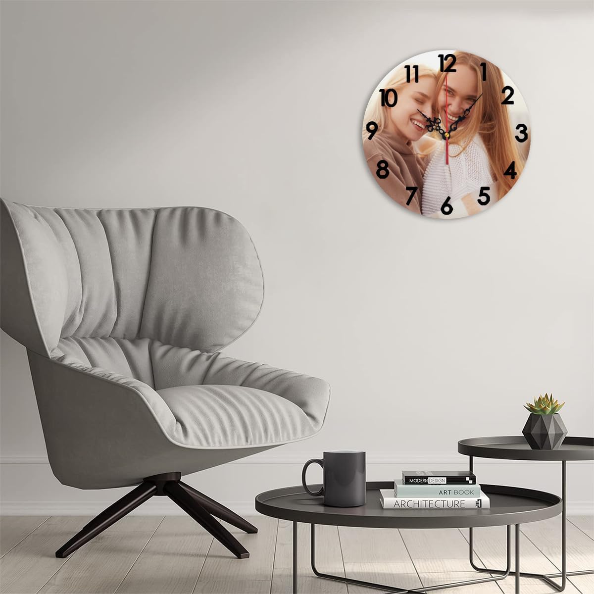Generic Custom Clocks for Walls Personalized Wall Photo Customized Round Clock for Birthday Wedding Present Family Friends Gifts, 12x12Inch