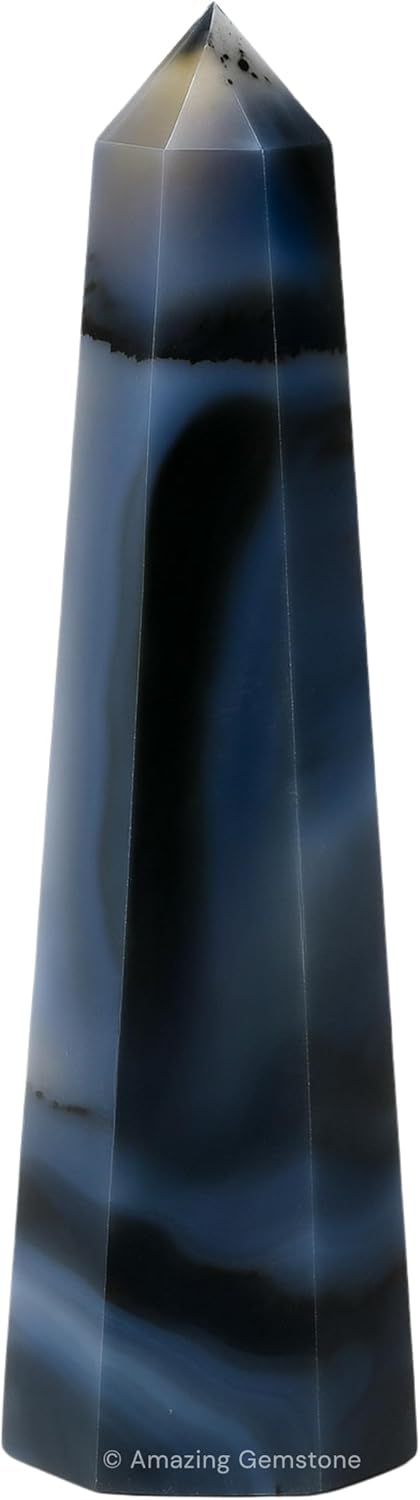 Amazing Gemstone Dendrite Agate Crystal Towers - Natural Healing Crystal Point Obelisk for Reiki Healing and Crystal Grid (2 Inch to 3 Inch)