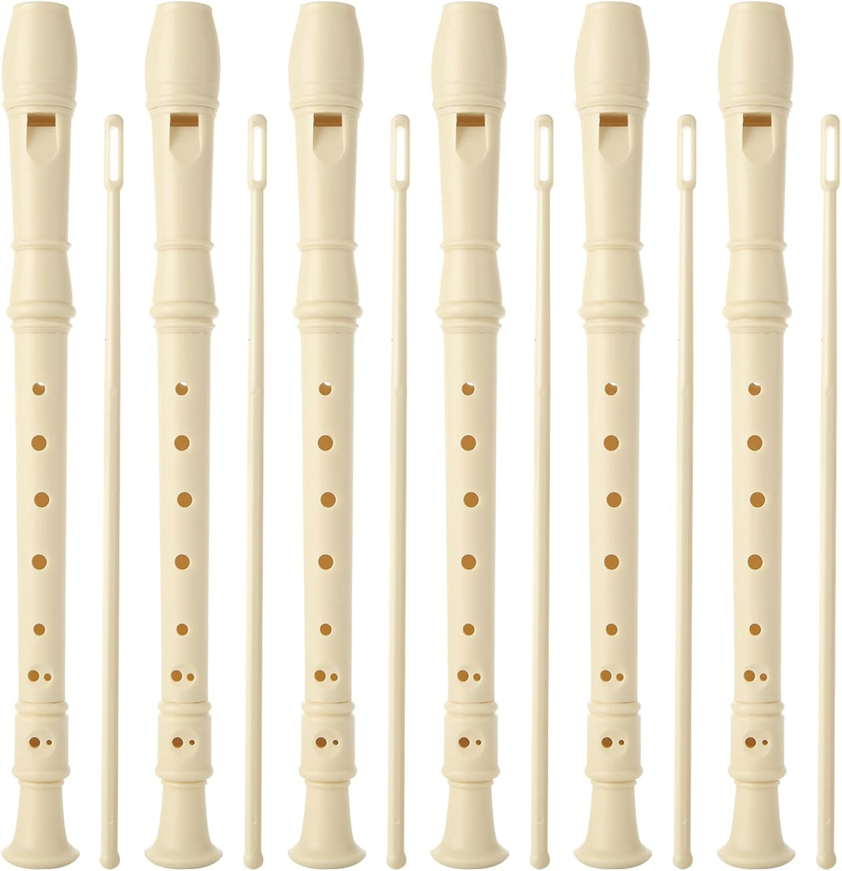 6 Pack Soprano Recorder Instrument, 8 Hole Recorder Flute, Plastic Recorders Musical Instruments with Cleaning Rod, Beginner Recorder Soprano Recorder for Music