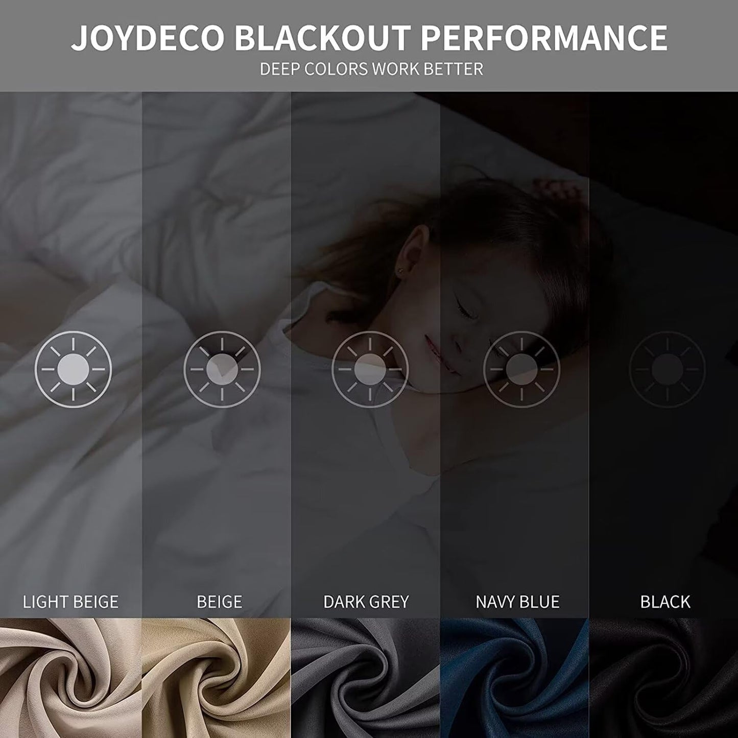 Joydeco Light Beige Custom Solid Single Blackout Curtain for Bedroom and Living Room, Grommet Thermal Insulated Room Darkening Curtain 1 Panel (Custom Size,Light Beige)