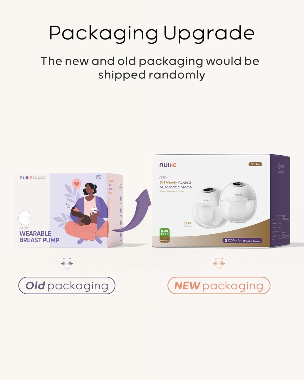 Nuliie Hands-Free Breast Pump, Wearable Breastfeeding Pump 4 Modes 9 Levels with 18/21/24MM Flange, Electric Breast Pump Portable, Replaced Pumping Accessories Included (Pink, 2 Packs)