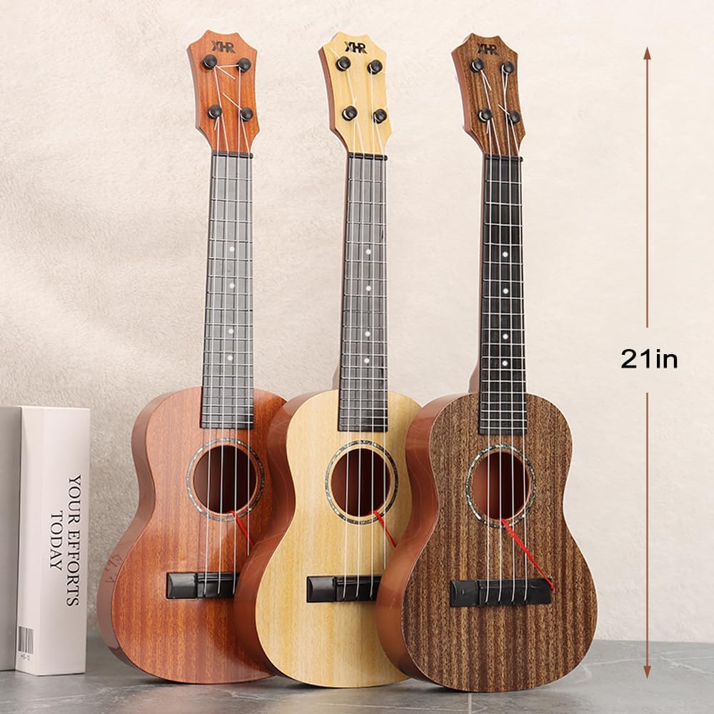 Raimy Kids Ukulele Guitar - 21inch 4 Strings Guitar Children Musical Instruments Educational Toys with Picks for Toddler Kids Boys Girls Beginner (White)