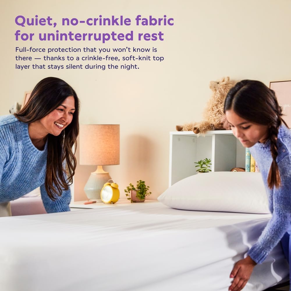 Purple Deep Pocket Waterproof Mattress Protector - Split King Size, Fits Mattresses 15.5" - 20" - Durable Protection with Comfort-First Design for All Mattress Types
