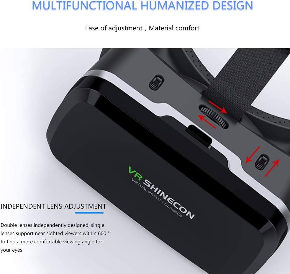 VR Headset with Remote Controller,3D Glasses Virtual Reality Headset for VR Games & 3D Movies, VR Headset for iPhone & Android Phone,VR Glasses Suitable for Kids and Adults