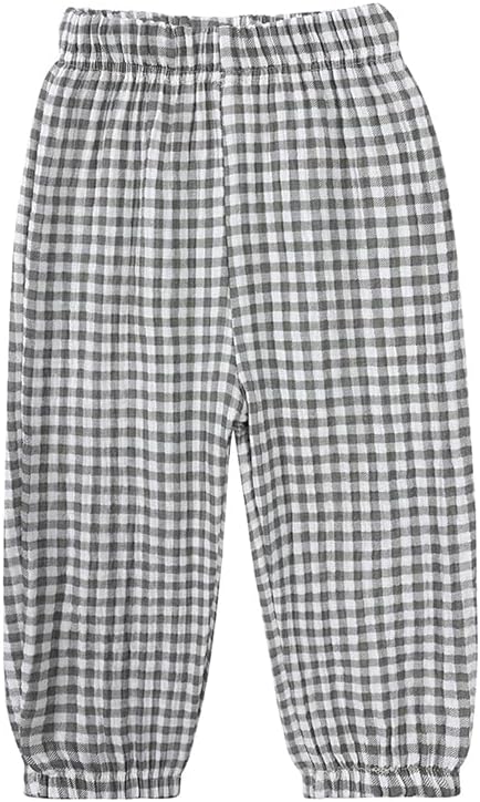 MYGBCPJS Baby Boys Girls Cotton Linen Trousers Kids Casual Ankle Pants Loose Long Bloomers