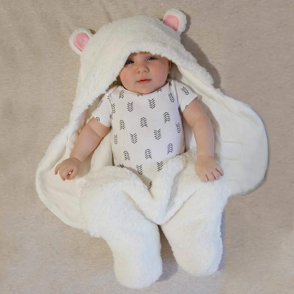 Jam Naturals- Baby Swaddle Blanket, Cute Bear Organic Receiving Swaddling Wrap, Newborn Baby Girl Soft Plush Registry Gift (Pink 3-6m)