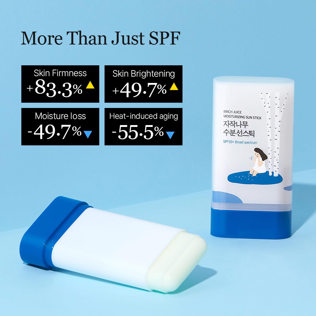 ROUND LAB Birch Juice Moisturizing Sun Stick SPF 50 | Korean Sunscreen Stick for face and body, No White Cast, Outdoor & Travel-Friendly 0.67oz