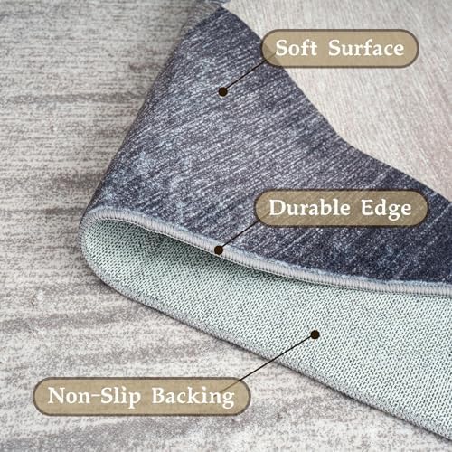 HOMFINE Washable Modern Area Rug - Geometric Style 9x12 Rugs for Living Room, Bedroom, Machine Washable Rug Soft Non Slip Non Shedding Area Rug - Green, 9'x12'