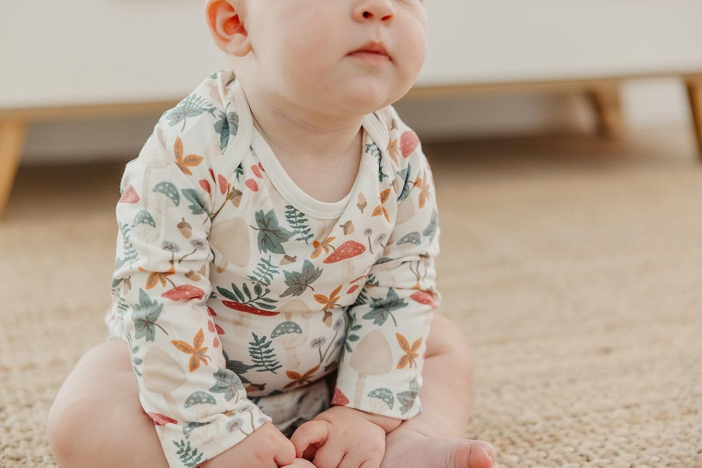 Copper Pearl Long Sleeve Bodysuit Baby: Ultra Soft Baby for Newborns, Boys, and Girls - Stylish, Comfortable, Overlap Shoulders, Premium Knit Fabric - 3-6 Months, Ivy