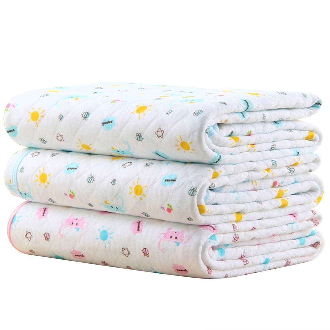 MBJERRY Waterproof Changing Pads Portable - Breathable Leak Proof Mattress Pad Protector Baby Changing Mat for Toddler, Kids Pack of 3 (XL (27.5 x 41.3 Inch))