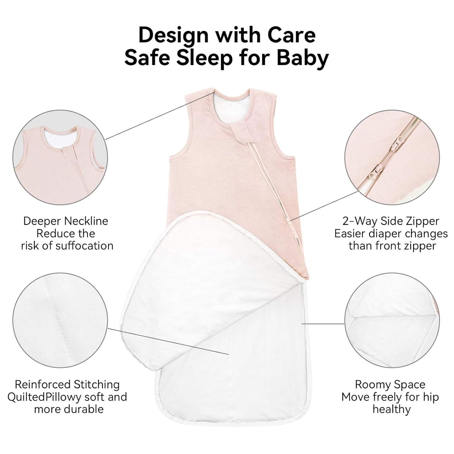 Rayon Made from Bamboo Sleep Sack 6-12 Months 1.0 Tog Ultra Soft Baby Wearable Blanket Toddler Sleeping Sack for Babies Unisex Girl Boy 2-Way Zipper Baby Sleeping Bag Breathable Lightweight Medium