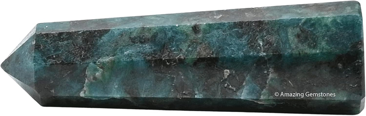 Amazing Gemstone Chrome Diopside Crystal Towers - Natural Healing Crystal Point Obelisk for Reiki Healing and Crystal Grid (3 Inch)