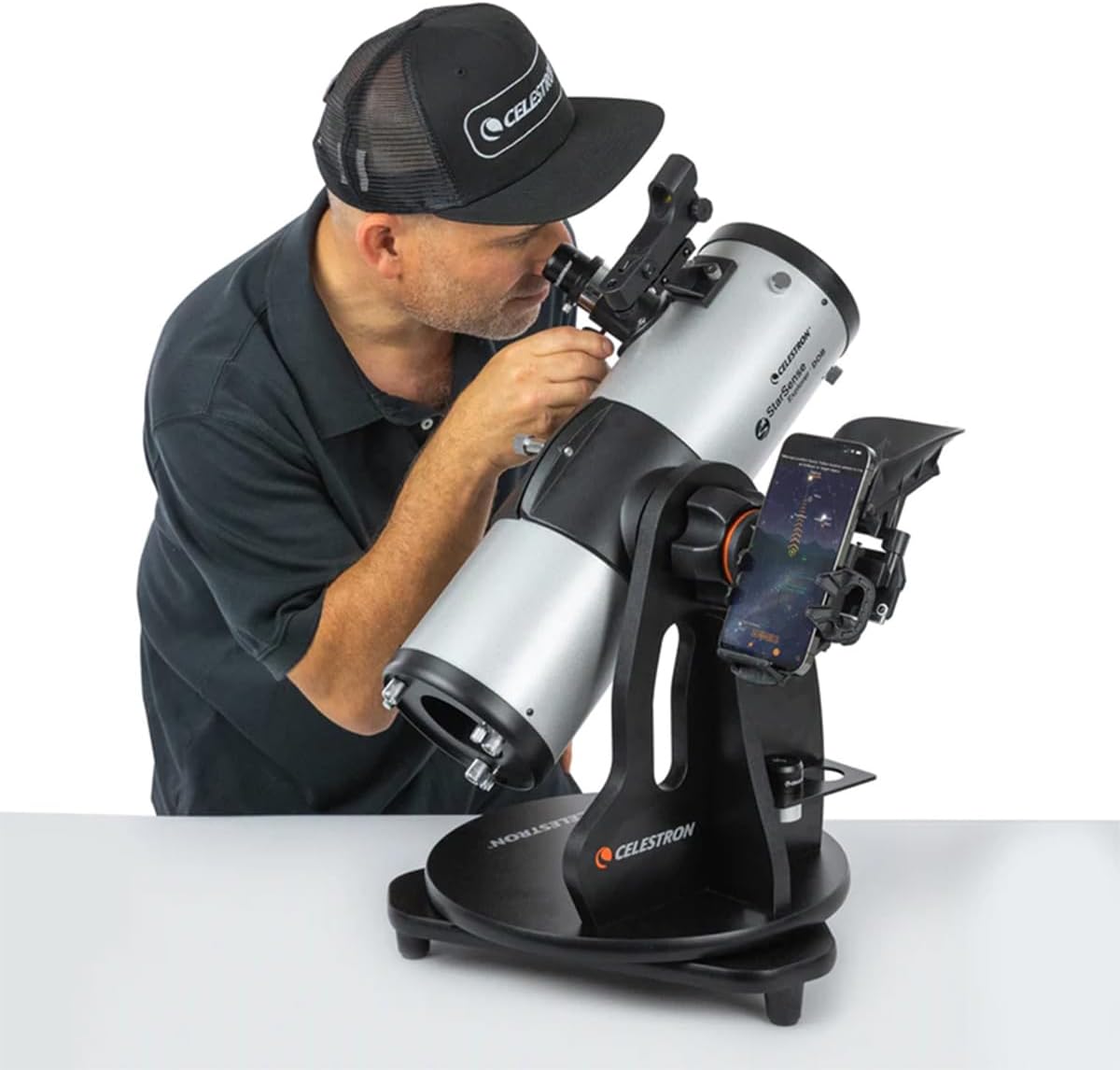 Celestron StarSense Explorer 114AZ App-Enabled Telescope – 114mm Tabletop Dobsonian with Smartphone Dock & StarSense App – iPhone & Android Compatible – Easy-to-Use for Beginners