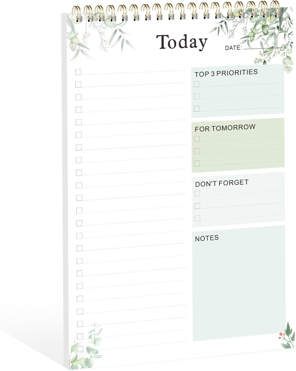 Weekly To Do List Notepad, Undated Planner with 52 Sheets (8.5''x11''), Desk Weekly Planner for Women & Man, Home School & Work (H-Leaf)