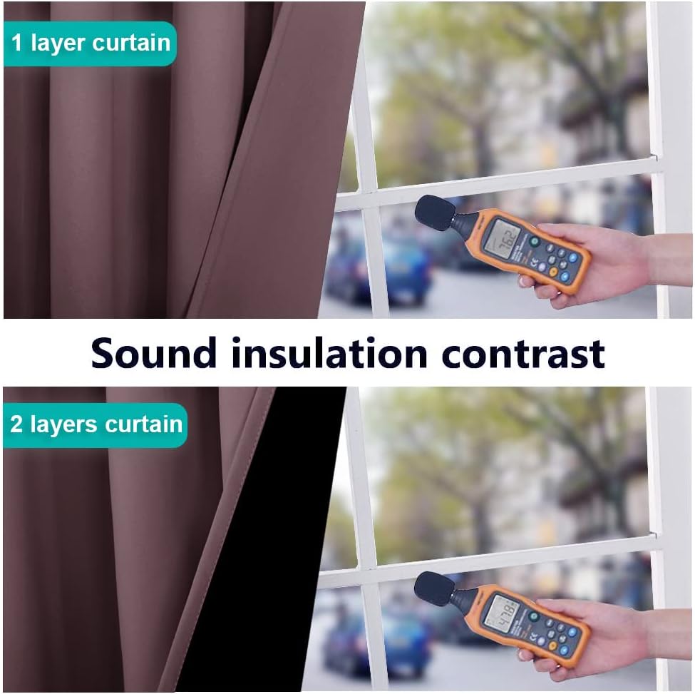 NICETOWN 100% Blackout Window Curtain Panels, Full Light Blocking Drapes with Black Liner for Nursery, 72-inch Drop Thermal Insulated Draperies (Dry Rose, 2 Pieces, 42-inch Wide Per Panel)