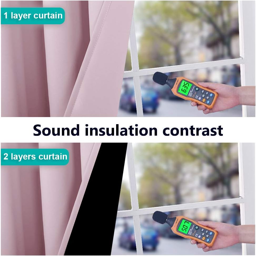 NICETOWN 100% Blackout Window Curtain Panels, Heat and Cold Blocking Drapes with Black Liner for Nursery, 108 inches Thermal Insulated Draperies (Lavender Pink, 2 Pieces, 70 inches Wide Each Panel)